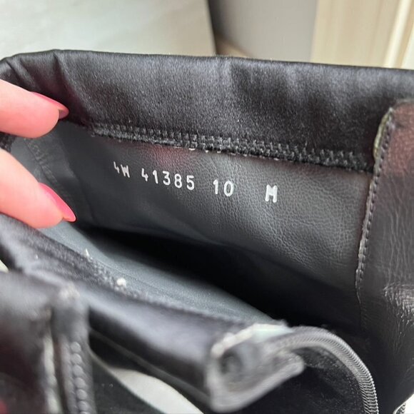 Stuart Weitzman Black Stretchy Heeled Ankle Boots Suede Size 10 Back Zip - Picture 4 of 11